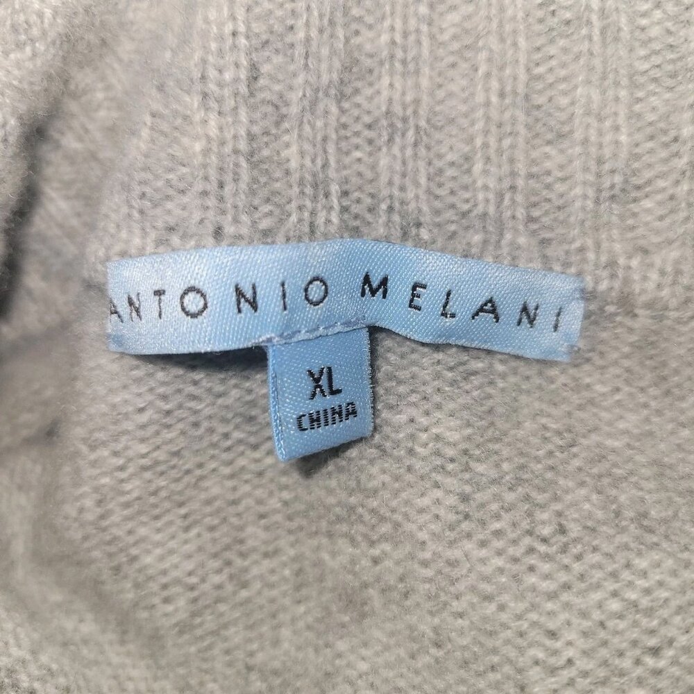 Cashmere Sweater Women’s Antonio Melani Heather Gray Cowl Neck XL - Picture 4 of 5